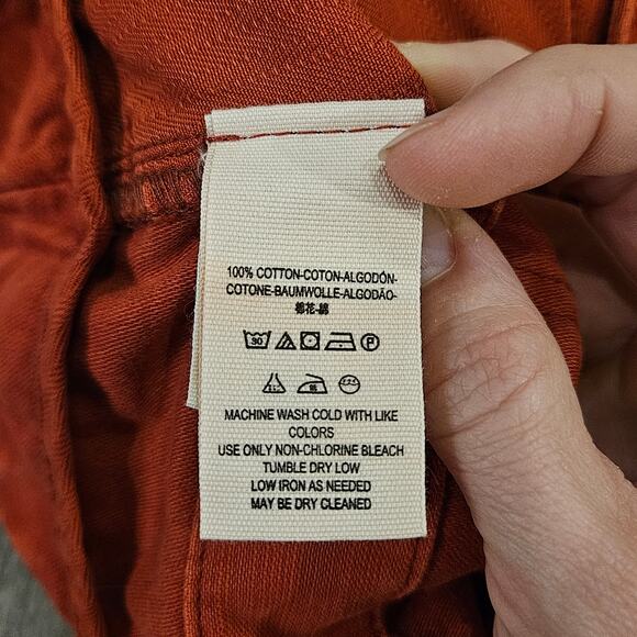 Free People Shorts Womens SIze 4 Micro Mini Denim Raw Fray Hem Burnt Orange - Picture 9 of 9